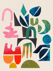 Lebendige Abstrakte Collage von Ejaaz Haniff