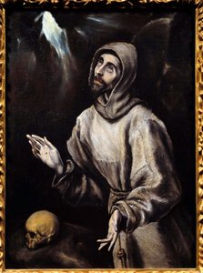 Heiliger Franz von Assisi empfängt die Stigmata. Gemälde von El Greco, 1595 von El Greco