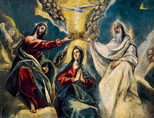 Die Krönung der Jungfrau, Detail von El Greco