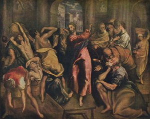 Die Tempelreinigung, ca. 1570 von El Greco