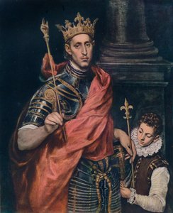 St. Ludwig König von Frankreich mit einem Page, ca. 1590 von El Greco