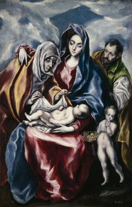 Die Heilige Familie mit der heiligen Anna und Johannes dem Täufer als Kind, ca. 1600 von El Greco