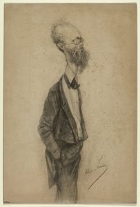 Karikaturporträt des Malers Willem Johannes Oppenoorth