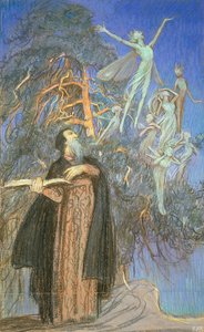 Prospero und Ariel, eine Studie für ein verlorenes Bild, in Auftrag gegeben für Broadcasting House, London, ca. 1931