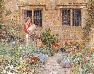 Mutter und Kind in einem Blumengarten von Eleanor Fortescue Brickdale