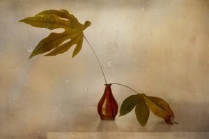 Goldenes Blatt-Stillleben