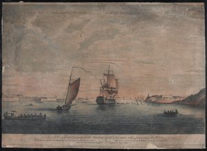 Ansicht des Hafeneingangs von Havanna, von den Wracks aus gesehen, Havanna von Elias (after) Durnford