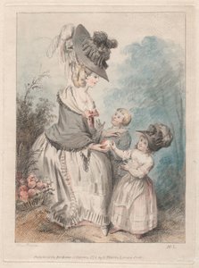Dame mit einem Jungen und Mädchen im Garten von Elias Martin