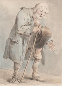 Alter Mann bettelnd von Elias Martin