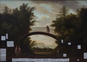 Eine Brücke über Skodsborgvej. Im Hintergrund der Sund von Elias Meyer