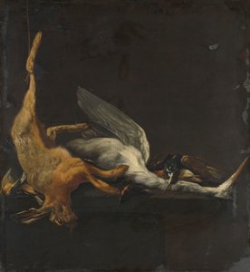 Stillleben mit Hase, Reiher und anderen Vögeln