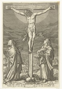 Christus am Kreuz, mit Maria und Johannes dem Täufer
