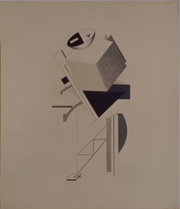 Starker Kerl. Figur für die Oper Sieg über die Sonne von A. Kruchenykh, 1920-1921 von Eliezer Markowich Lissitzky