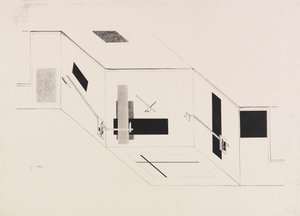 Der Proun-Raum. Blatt 5 des I Kestner-Portfolios, 1923 von Eliezer Markowich Lissitzky