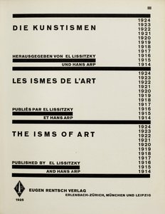 Titelseite: Die Kunstismen. Die Ismen der Kunst von El Lissitzky und Hans Arp, 1925 von Eliezer Markowich Lissitzky