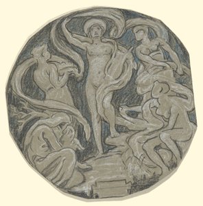 Studie für den Mittelkreis der Huntington-Decke; Apollo und Begleiter von Elihu Vedder