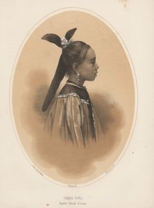 China-Mädchen, Sycee-Kopfschmuck, 1855