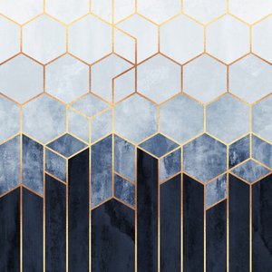 Goldene Blaue Sechsecke