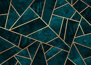 Teal Gold Geometrisches Mosaik