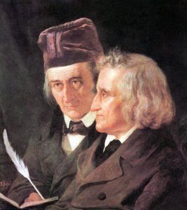 Gebrüder Grimm: Jacob (1785-1863) und Wilhelm (1786-1859), Gemälde von Elisabeth Jerichau-Baumann