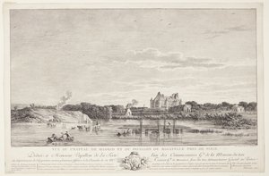Aussicht auf Château de Madrid und Pavillon de Bagatelle (Vue du Chateau de Madrid et du Pavillon de Bagatelle pres de Paris) von Elise Saugrain