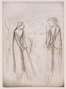 Verkündigung, möglicherweise, um 1970-77 von Elizabeth Eleanor (1834 62) (after) Siddal