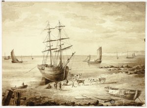 Boot im Hafen beladen von Elizabeth Murray