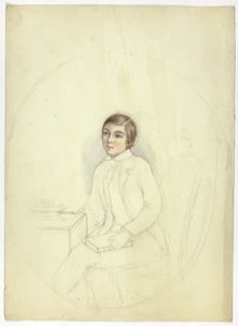 Studie für Porträt eines Jungen mit Buch von Elizabeth Murray