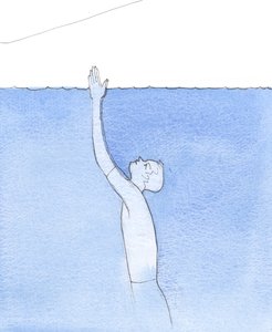 Am Ende seiner Reinigung im Fegefeuer stieg diese glückliche Seele wie ein Schwimmer, der sich zur Oberfläche des Ozeans erhebt, um das Ufer zu erreichen, 2005 von Elizabeth Wang