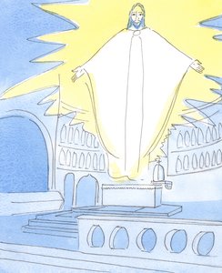 Am Ende der Zeit wird Christus, der in Herrlichkeit von den Toten auferstanden ist, alle Menschen richten