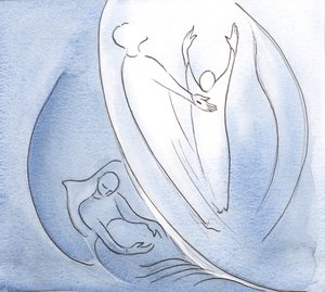 Im Moment des Todes wird die Seele, die in Christus stirbt, mit Ihm emporgehoben und zum Vater getragen von Elizabeth Wang