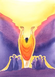 Weil Jesus Christus sowohl Gott als auch Mensch ist und bei der Messe unter uns gegenwärtig ist