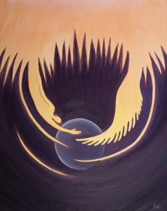 Christus und der Heilige Geist sind wie zwei Arme des Vaters, die die Erde umarmen. von Elizabeth Wang