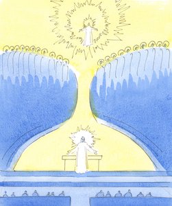 Christus ist im Tabernakel gegenwärtig und bereit, diejenigen zu begrüßen, die sich entschieden haben, in seiner Nähe zu sein von Elizabeth Wang