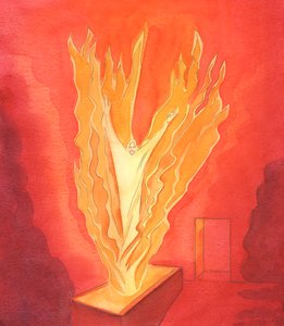 Christus erhob sich in Herrlichkeit aus dem Grab zu Ostern, verwandelt, wie in einem lodernden Feuer der Nächstenliebe, als der Heilige Geist ihn von den Fesseln des Todes befreite