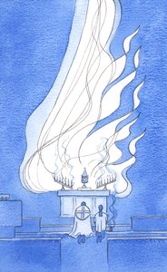 Christi wahre Gegenwart auf dem Altar ist so herrlich, dass es ist, als ob ein Feuer des Lobes und der Herrlichkeit zum Vater aufsteigt, 2002