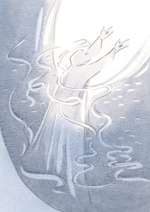 Ich sah Christus wie eine Braut mit seinem Volk - sein Volk zum Vater erhebend, mit Bändern der Freude und des Glücks. von Elizabeth Wang