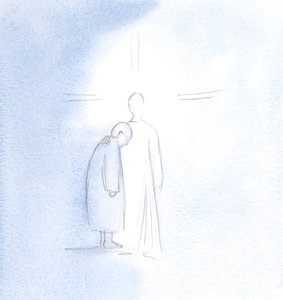 Ich sah die Seele dieser Frau, die gestorben war, neben Christus stehen, freudig und in Frieden, nachdem die Reinigung des Fegefeuers beendet war von Elizabeth Wang