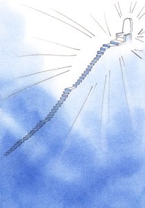 Im spirituellen Leben liegt eine Treppe vor uns, sehr steil, aber mit Ruheplätzen. Oben steht Gottes Thron. Der Weg ist klar.