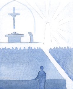 Am Tag meiner Aufnahme in die katholische Kirche wusste ich plötzlich, dass Maria anwesend war; sie war keine Legende, sondern eine Person aus Fleisch und Blut, 2000 von Elizabeth Wang