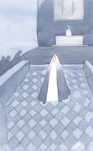 Sie, die rein wie Christus ist, stand unter diesen Dominikanermönchen in Oxford, die für ihren Sohn leben, gebunden durch ihre dreifachen Gelübde