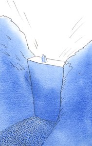 Die Mauer der Sünde, die uns von Gott trennt, wird nur von Christus erklommen, der mit seiner Mutter steht. Nur Er kann uns helfen, die Herrlichkeit des Himmels zu erreichen von Elizabeth Wang