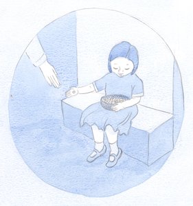 Das ist meine gegenwärtige Aufgabe, die ich gelernt habe: Wie ein Kind, das Perlen aus einem Korb verteilt, ohne sich ihres großen Wertes bewusst zu sein, aber ihre Schönheit teilt. von Elizabeth Wang