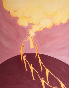 Durch seine Himmelfahrt schafft Christus eine mächtige Verbindung zwischen den Menschen und Gott, weil er sowohl wahrer Gott als auch wahrer Mensch ist. von Elizabeth Wang