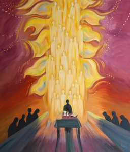 Wir schließen uns den Engeln bei der Messe an, die unseren Gottesdienst widerspiegeln, als ob sie helle Banner der Freude schwenken, während wir die glorreiche Auferstehung Christi feiern, 2000