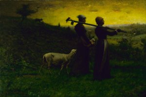 Das neugeborene Lamm nach Hause bringen, 1890 von Elliott Daingerfield