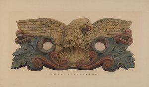 Schlauchhalter mit Feuerwehrabzeichen von Elmer G. Anderson