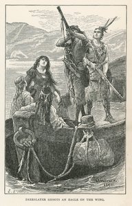 Deerslayer schießt einen Adler im Flug (Gravur)