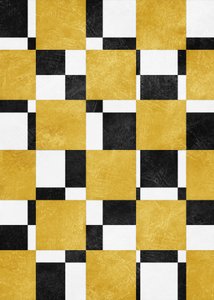 Schwarz Gold Quadrat Mosaik