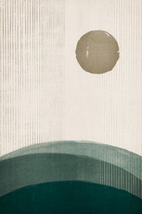 Minimalistische Sonne über Hügeln